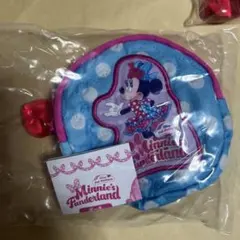 ディズニーランド　ミニーのファンダーランド　カプセルトイ　ポーチ　水色