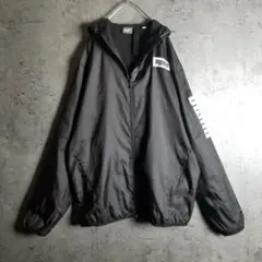 PUMA ウィンドブレーカー ブラック フードジャケット L 古着