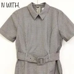 【N WITH.】ウエストマークチェックワンピース　前田希美　膝丈　ブラウンのサムネイル