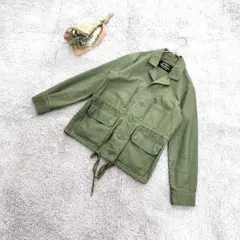 A2251【ナノユニバース】ミリタリージャケット オリーブグリーンパッチポケット