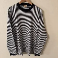 Good Wear グッドウェア 黒白 ボーダーロンT XLのサムネイル