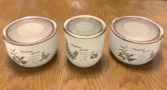 花柄陶器保存容器3個セット