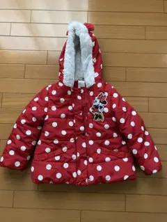 ディズニーストア　ミニーマウス冬ジャケット120赤白