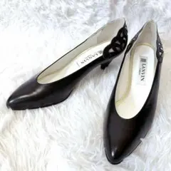 ✨極美品✨ランバン パンプス レザー ポインテッドトゥ ブラック 22.5のサムネイル
