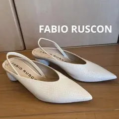 FABIO RUSCONI スリングバック パンプス ホワイト 36のサムネイル