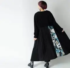 はな様。美品 OSMOSIS 2WAY プリーツ ニットワンピース カーディガン