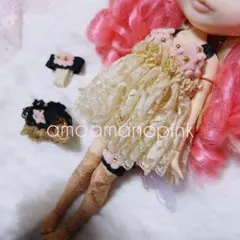 602 アイシードール アウトフィット 6点セット ベージュFlower(桃)