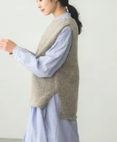 かぐれ 2WAY綿麻ニットベスト 美品 - メルカリ