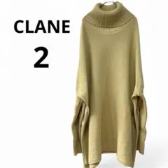 CLANE クラネ サイドスリット ワイド ケープニット イエロー 2