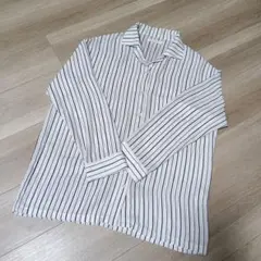 BROWNY STANDARD☆ストライプ 長袖ブラウス☆ポリエステル サイズFのサムネイル