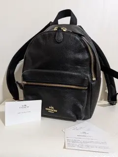 コーチ ミニ リュックサック F38263 ブラック 黒 ゴールド金具 チャーム
