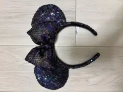 紫色スパンコールリボンカチューシャ