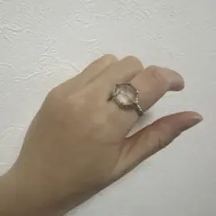 【指輪】シルバーリング クリア ユニセックス
