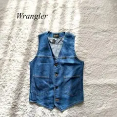 J1【ラングラー】デニムベスト　青　綿　S ヴィンテージライク　アメリカ製