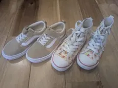 る*ー様 Vans ベージュ コンバース キッズシューズ2足セット