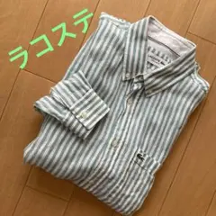 LACOSTE 麻　長袖ボタンダウンシャツ　春夏
