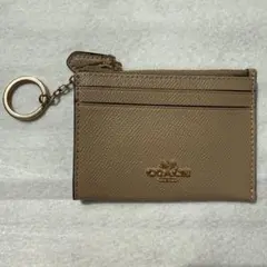 COACH ベージュ キーケース 透明ポケット付き