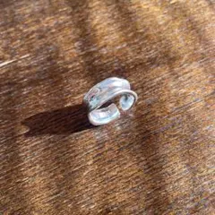 シルバー925 ウェーブデザインリング 約1.5cm幅