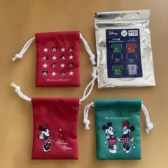シークレットあり　ディズニー　プチ巾着　キャンドゥ　3点セット