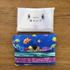 熱帯魚柄◆コインケース◆ミニ財布◆小銭入れ◆USAコットン◆ハンドメイド◆