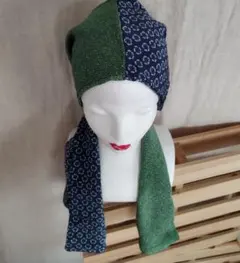 未使用 バイカラー ヘアターバン ヘアバンド ストール エスニック 布製