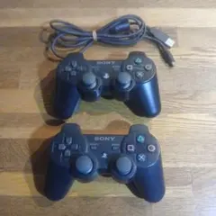 ジャンク扱い・SONY PS3 コントローラー 2個&コードセット①
