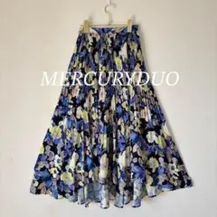 ★極美品】MERCURYDUO アシンメトリーロングプリーツスカート　花柄