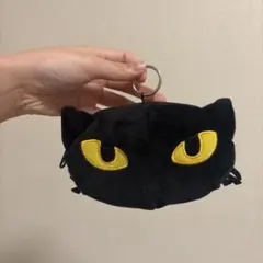 黒猫デザインポーチ キーホルダー付き