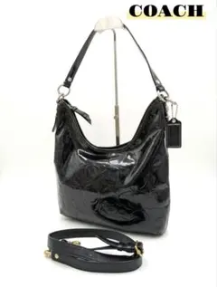y2k vintageCOACH コーチエナメルシグネチャー ショルダー2way