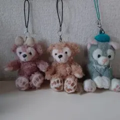 Disney　ジェラトーニ、シェリーメイ、ダッフィーキーホルダー