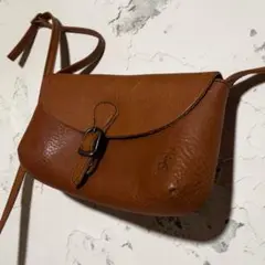 極美品】アニエスベー ショルダーバッグ レザー ブラウン ロゴ金具