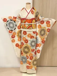 美品 振袖 袋帯 襦袢 帯揚げ 帯締め 重ね衿 6点フルセット きぬたや 総 