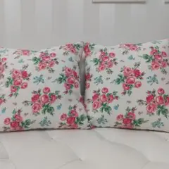ローラアシュレイ バンチェットローズ ハンドメイドクッションカバー