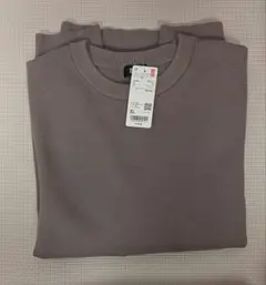 新品　ユニクロ　ウォッシャブルミラノリブクルーネックセーター　ベージュ　XL