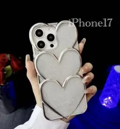 iPhone17ケース ハート 量産型 地雷系 韓国風 立体キラキラ 1481