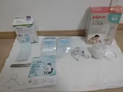 ​【外箱・説明書付】ピジョン 電動搾乳機 電動部 ＆ 母乳バッグ24枚