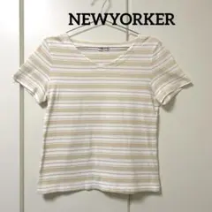 NEWYORKER ボーダー 半袖カットソー　Vネック　ゴールドラインのサムネイル