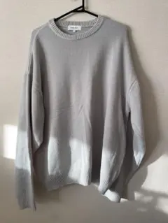 MONO-MART ライトグレー クルーネックセーター L