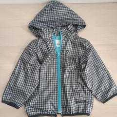 チェック柄フード付きアウター　97センチ