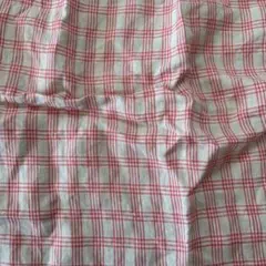 c&sで購入したピンクと白のチェック柄 麻(リネン)生地