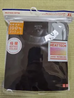 ユニクロ ヒートテックコットン クルーネックT ブラックXLサイズ 九分袖 極暖