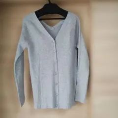 【新品未使用】グレー3way長袖ニットカーディガン М