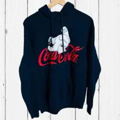 COCA-COLA コカコーラ キャラクター 大判ロゴ プルオーバーパーカー M