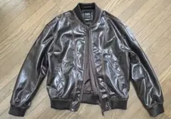 ZARA ブラウン フェイクレザーボンバージャケット M