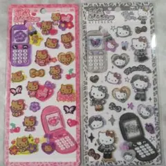 【正規品】平成はっぴ～フォンステッカー(ハローキティ) ヒョウ柄