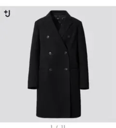 J ダブルフェイスダブルブレストコート　ブラック　ジルサンダー　コラボ