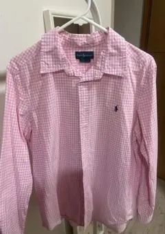 ラルフ・ローレン ピンク チェック 長袖シャツ