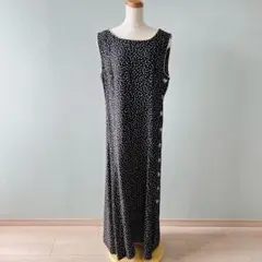 kagure かぐれ 2023 リネンドットノースリーブワンピース ブラック 