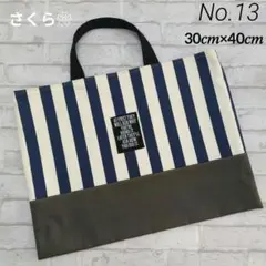 No.13 ✨レッスンバッグ・ストライプ ✨ 　ビッグタグ付き