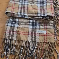 ベージュチェック柄ストール